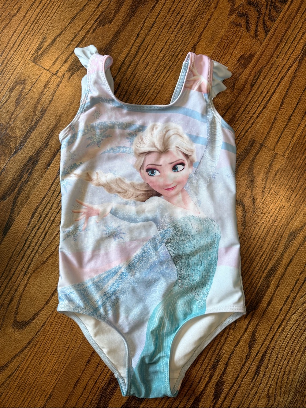 Girls H&M Frozen Elsa Pink and Blue One-Piece Swimsuit